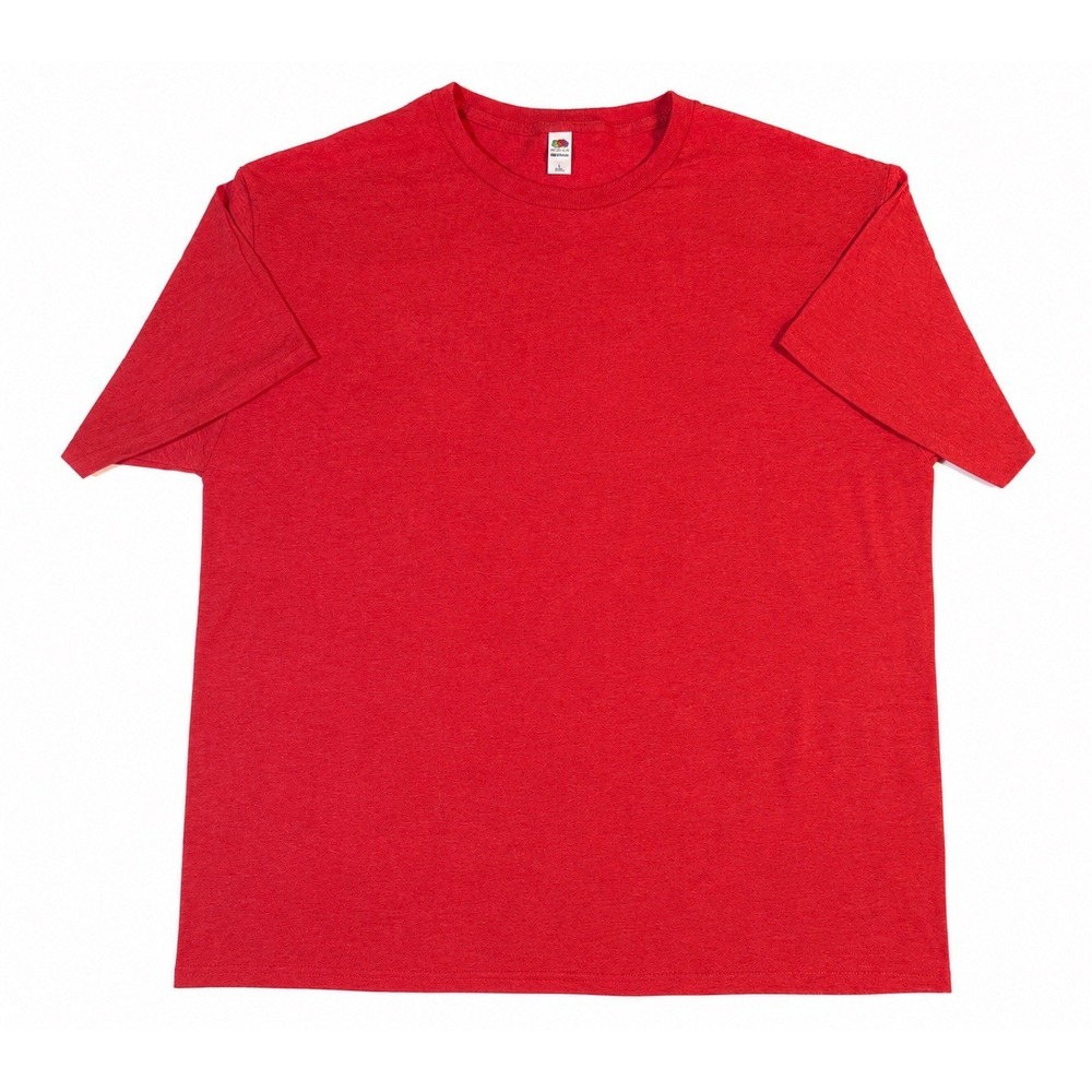 A0002-Fruit of the Loom Men's Large Red T-Shirt 100% Cotton Plain